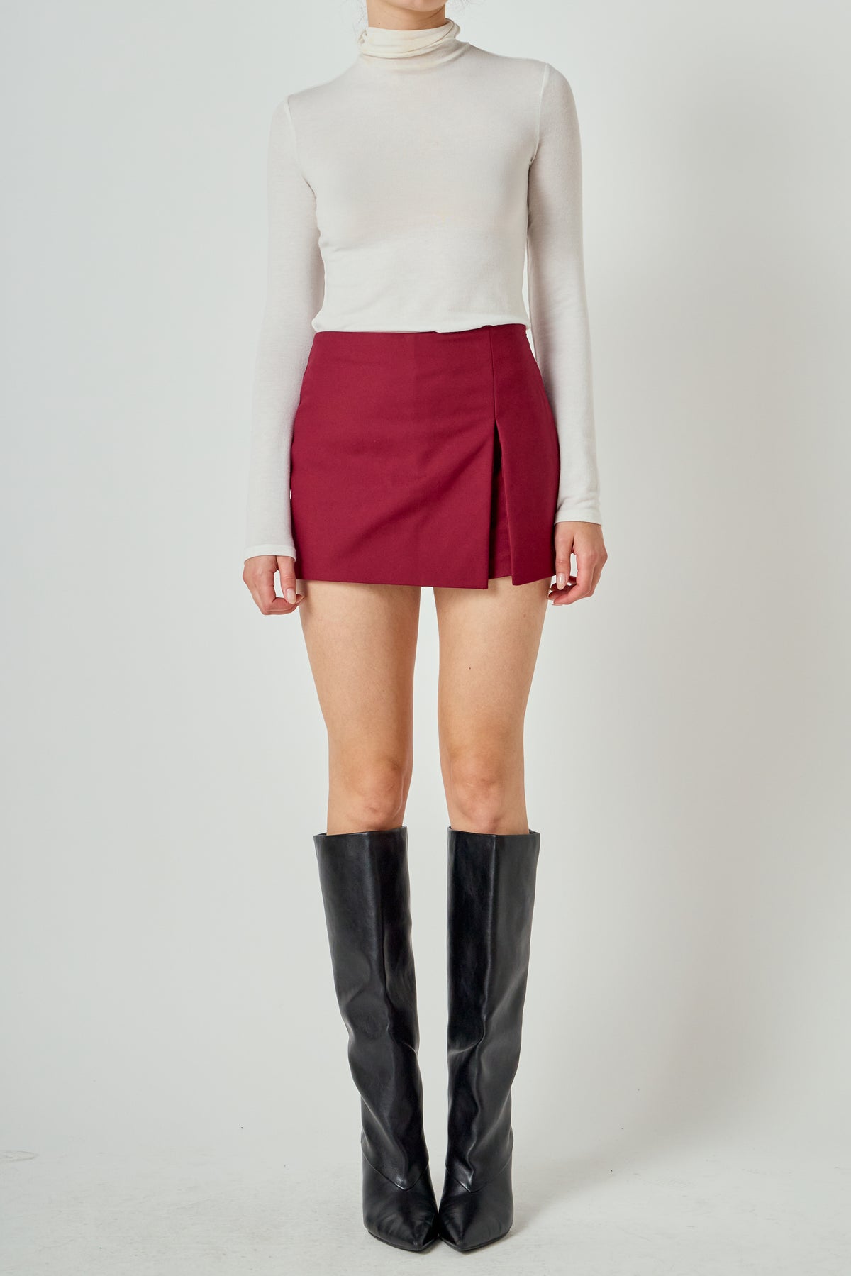 Slit Detail High-Waisted Skort