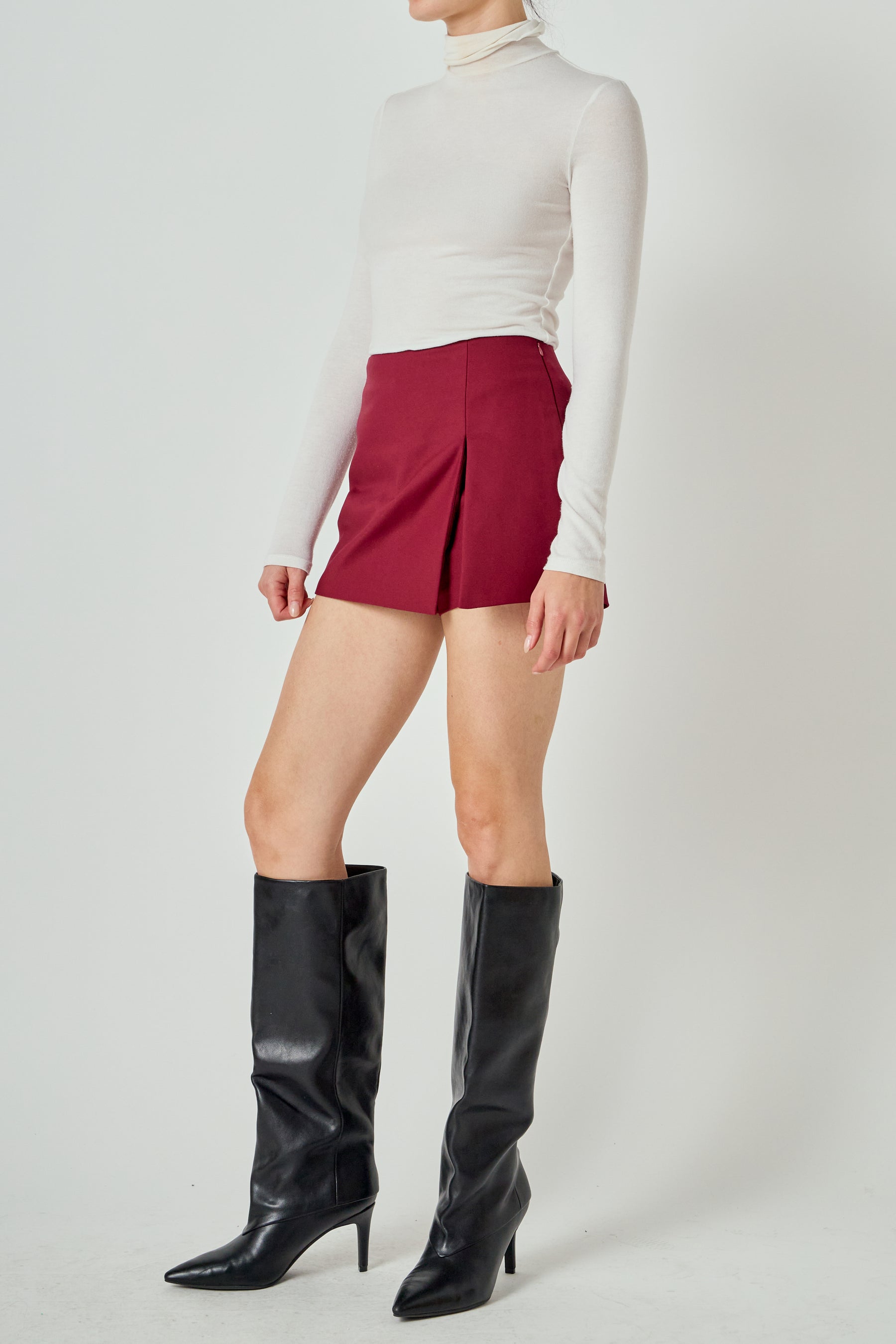 Slit Detail High-Waisted Skort