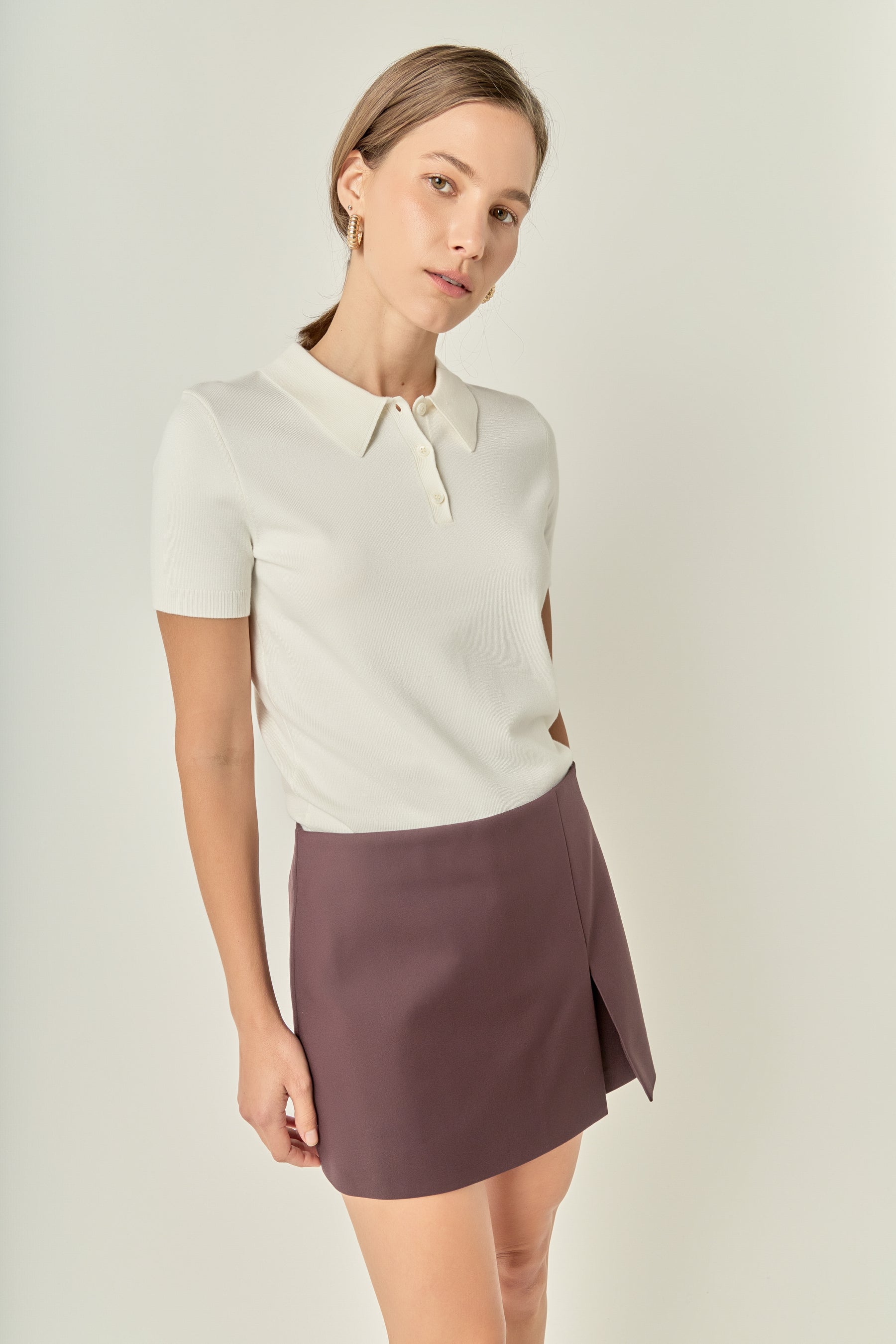 Slit Detail High-Waisted Skort