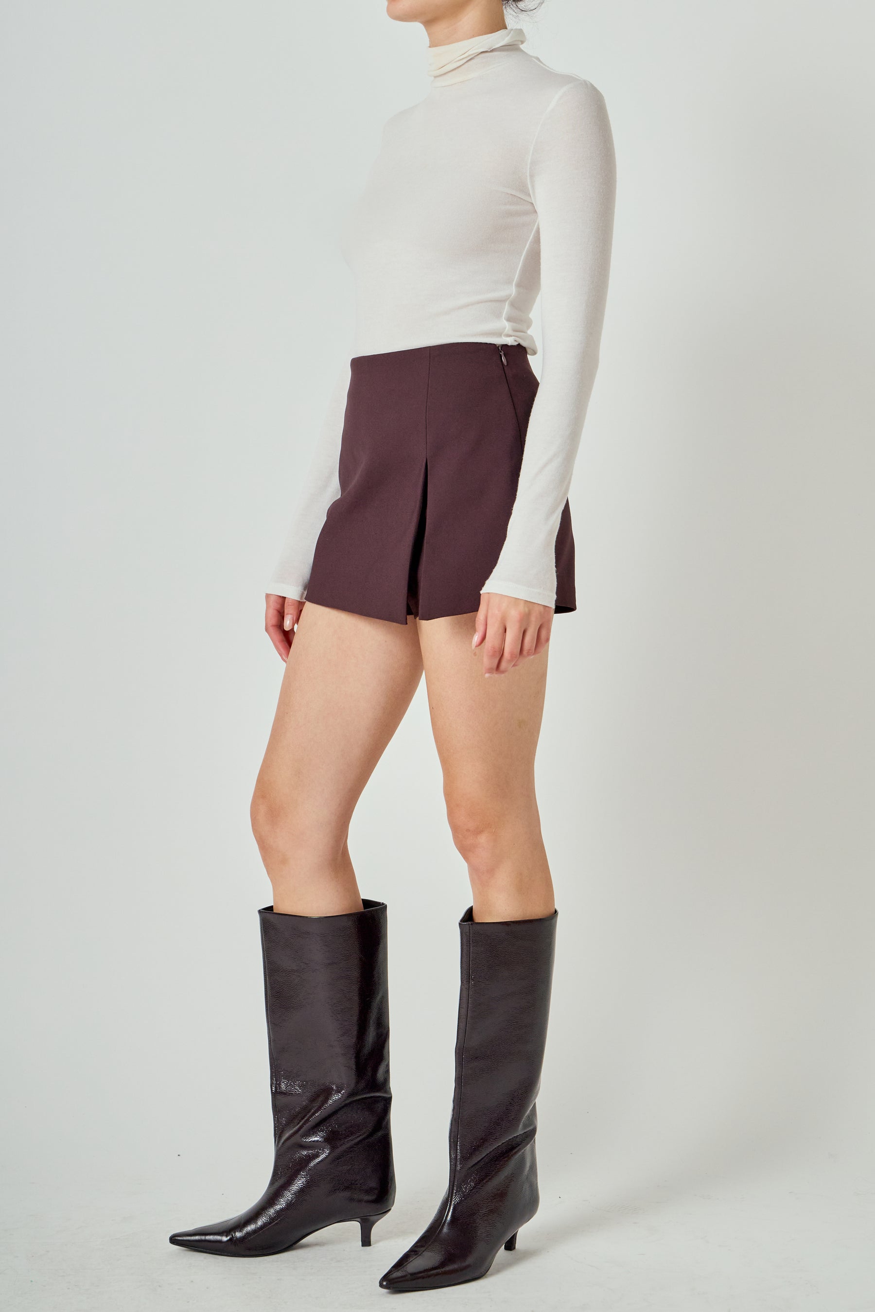 Slit Detail High-Waisted Skort
