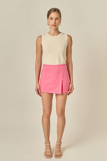 Slit Detail High-Waisted Skort