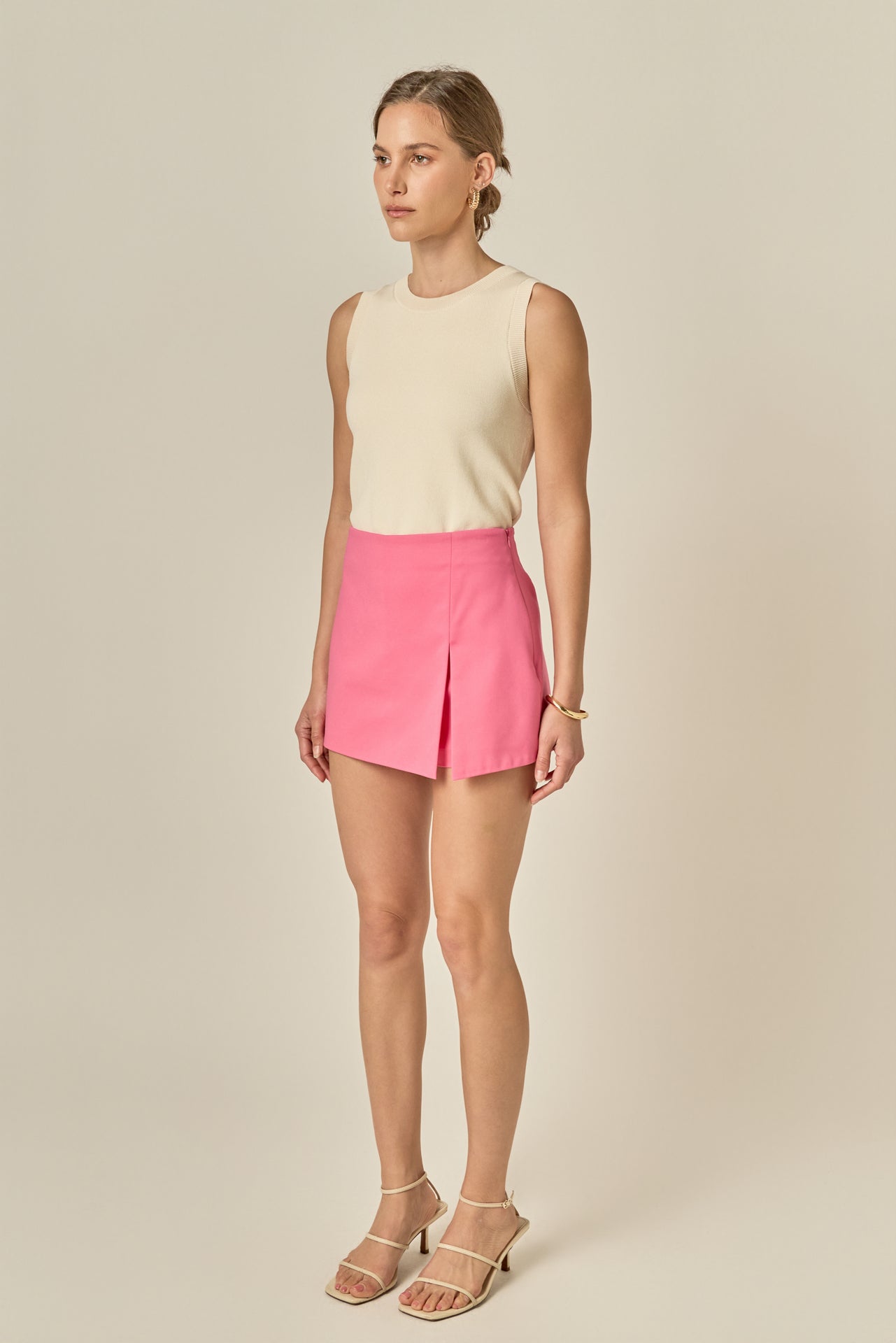 Slit Detail High-Waisted Skort