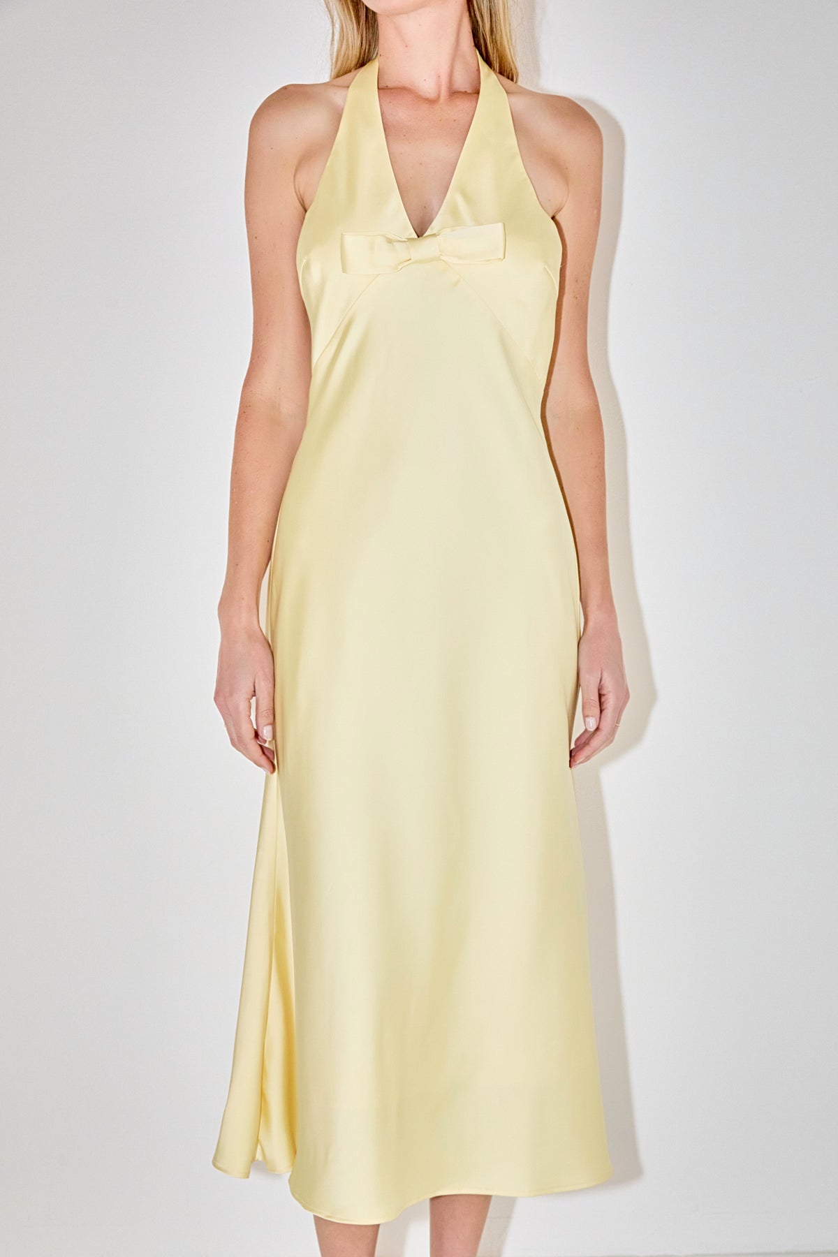 V-neck Satin Dress