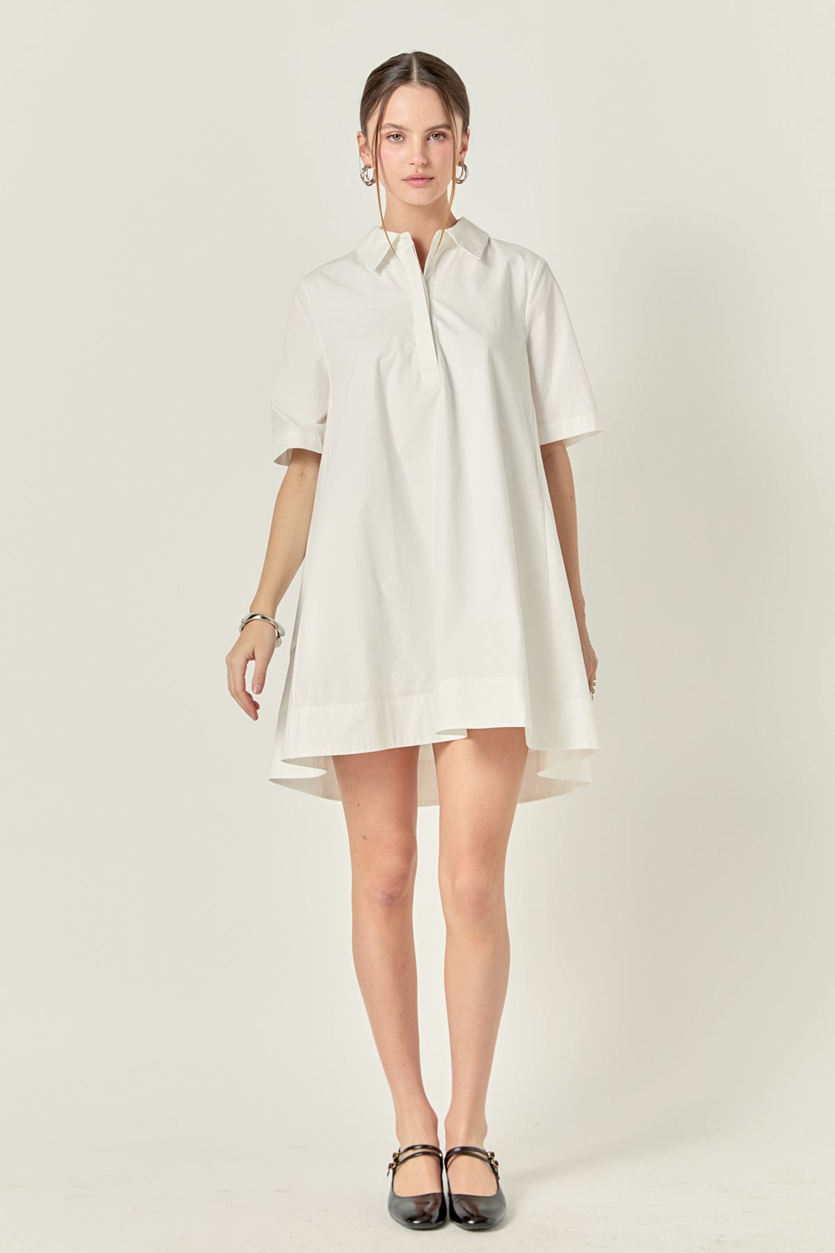 A-Line Short Sleeve Shirt Dress