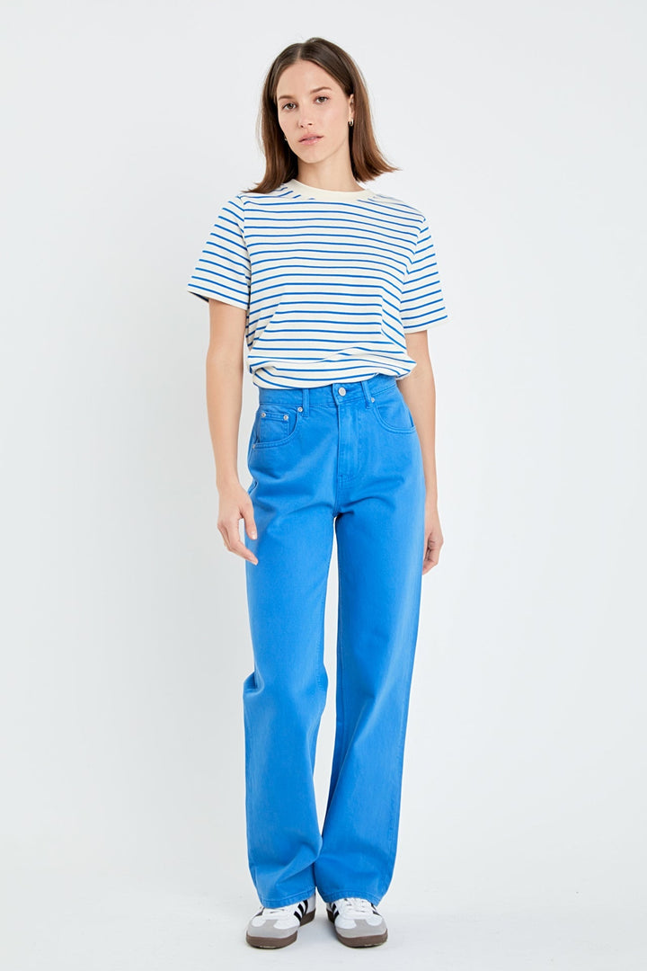 ENGLISH FACTORY - Stripe Short Sleeves T-shirt - T-SHIRTS available at Objectrare