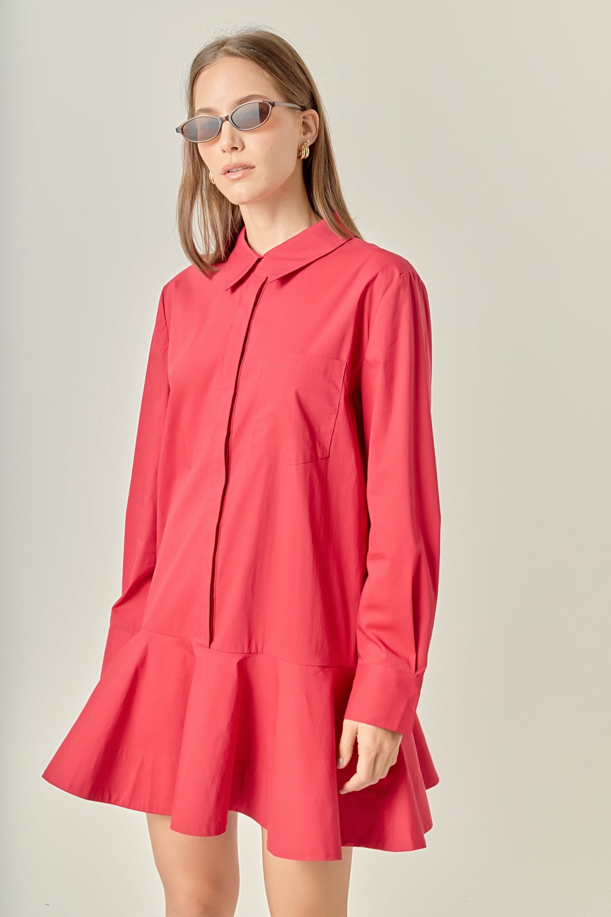 Collared Flare Skirt Dress