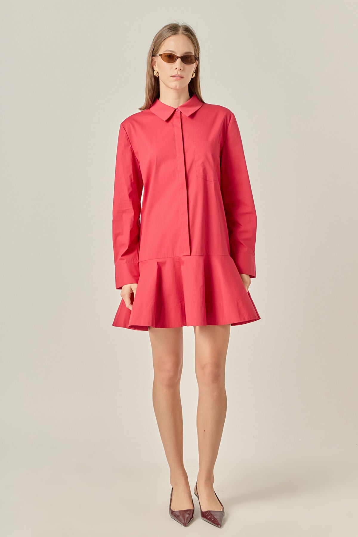 Collared Flare Skirt Dress