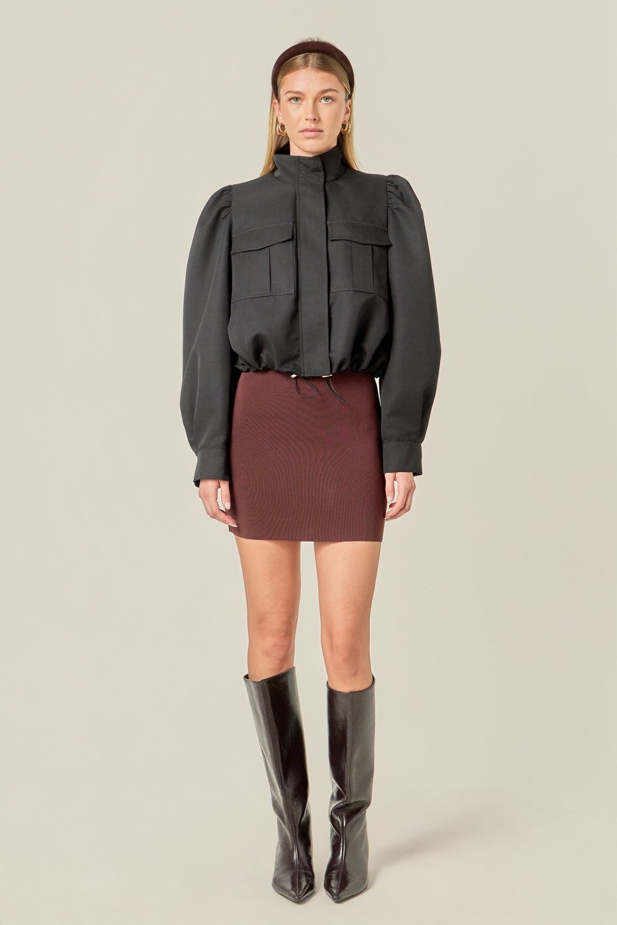 Technical Drawstring Bomber Jacket