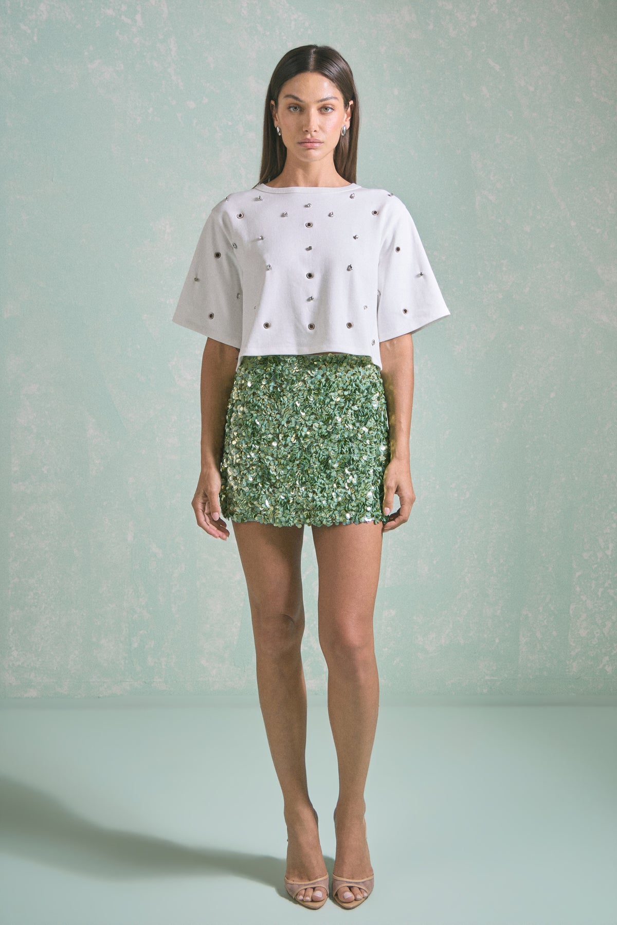 Sequin Mini A Line Skirt