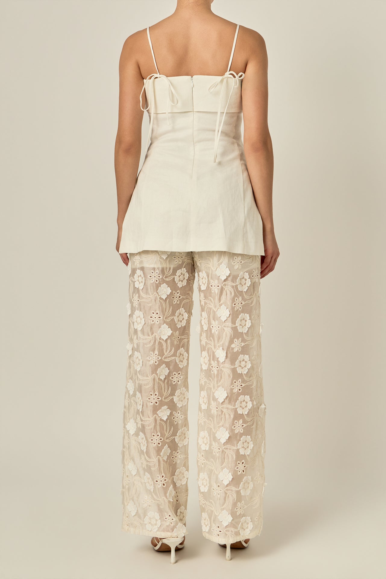 Flower Sheer Long Pants