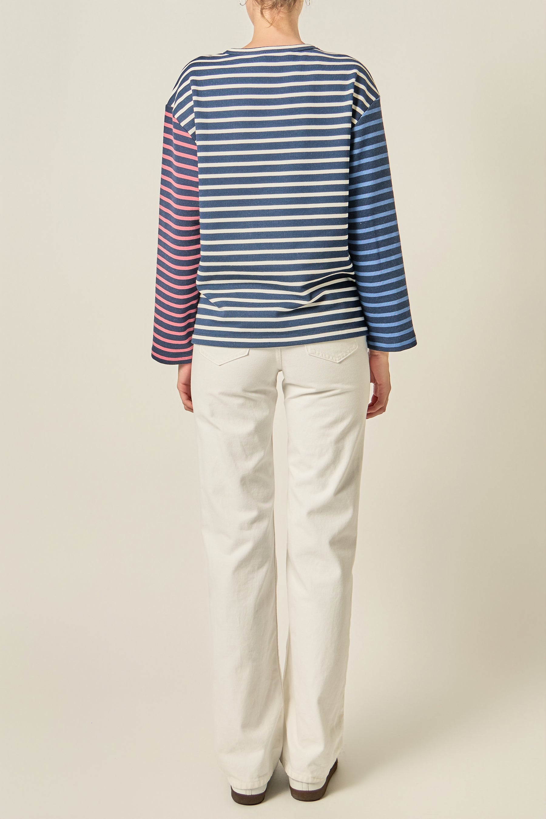 Mixed Stripe Long Sleeve Top