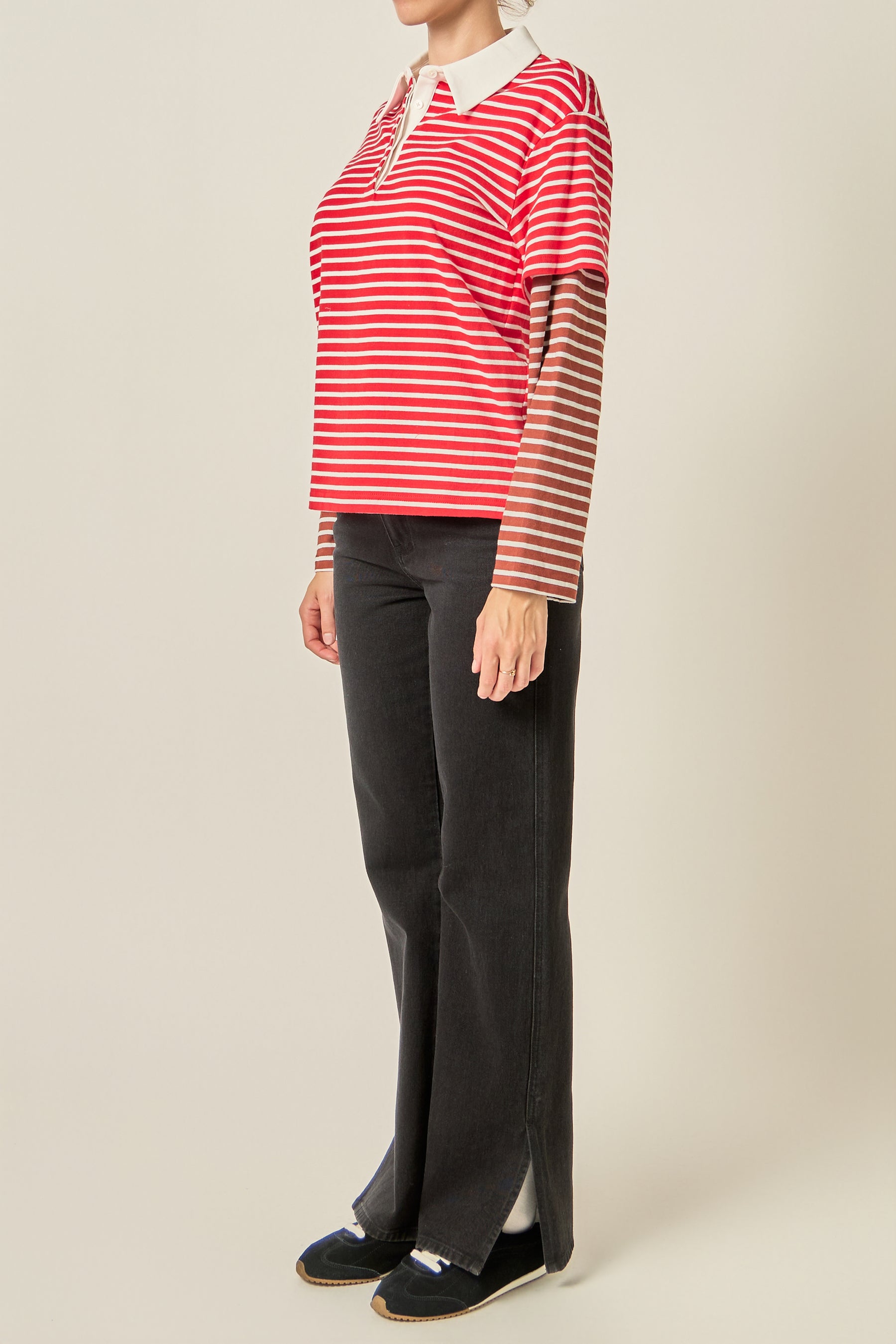 Layered Stripe Rugby Top