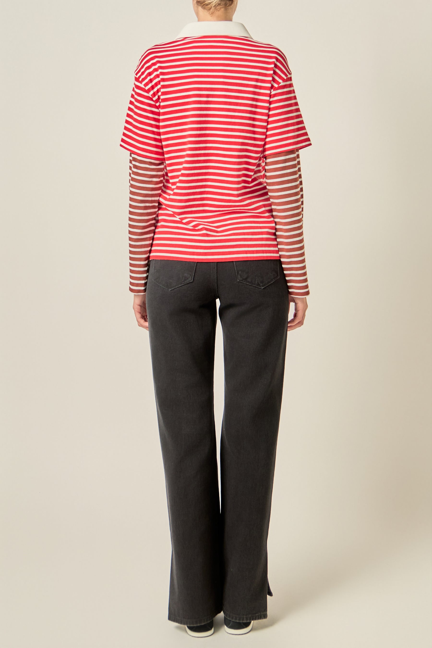 Layered Stripe Rugby Top