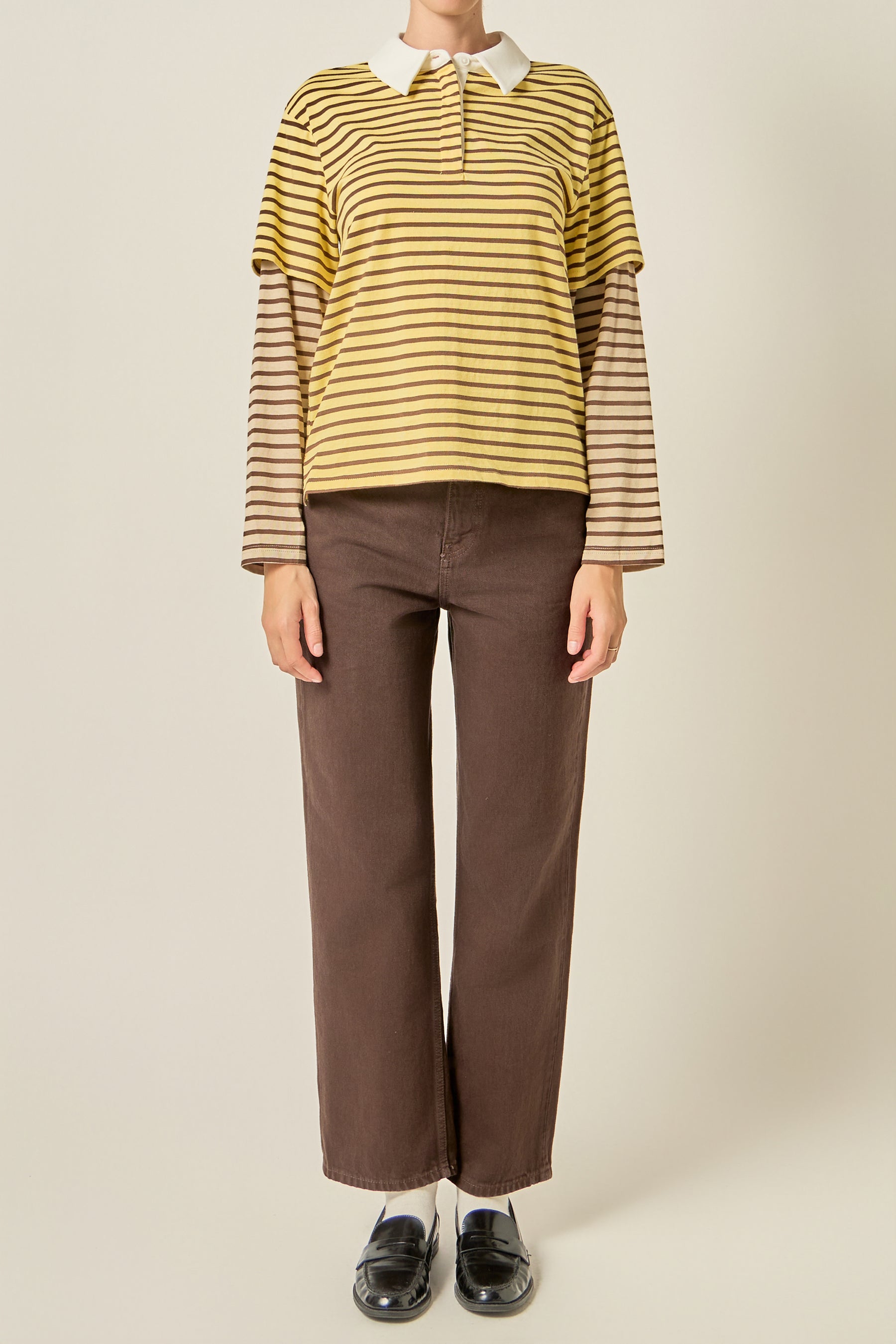 Layered Stripe Rugby Top