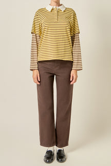 Layered Stripe Rugby Top