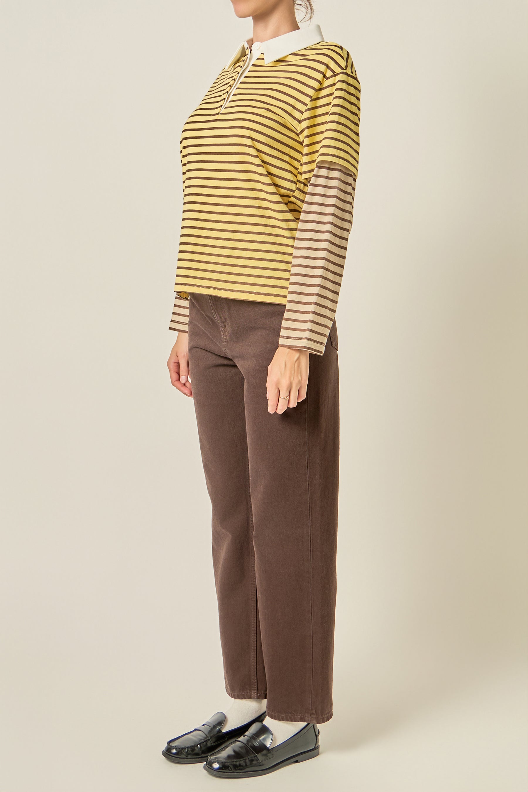 Layered Stripe Rugby Top