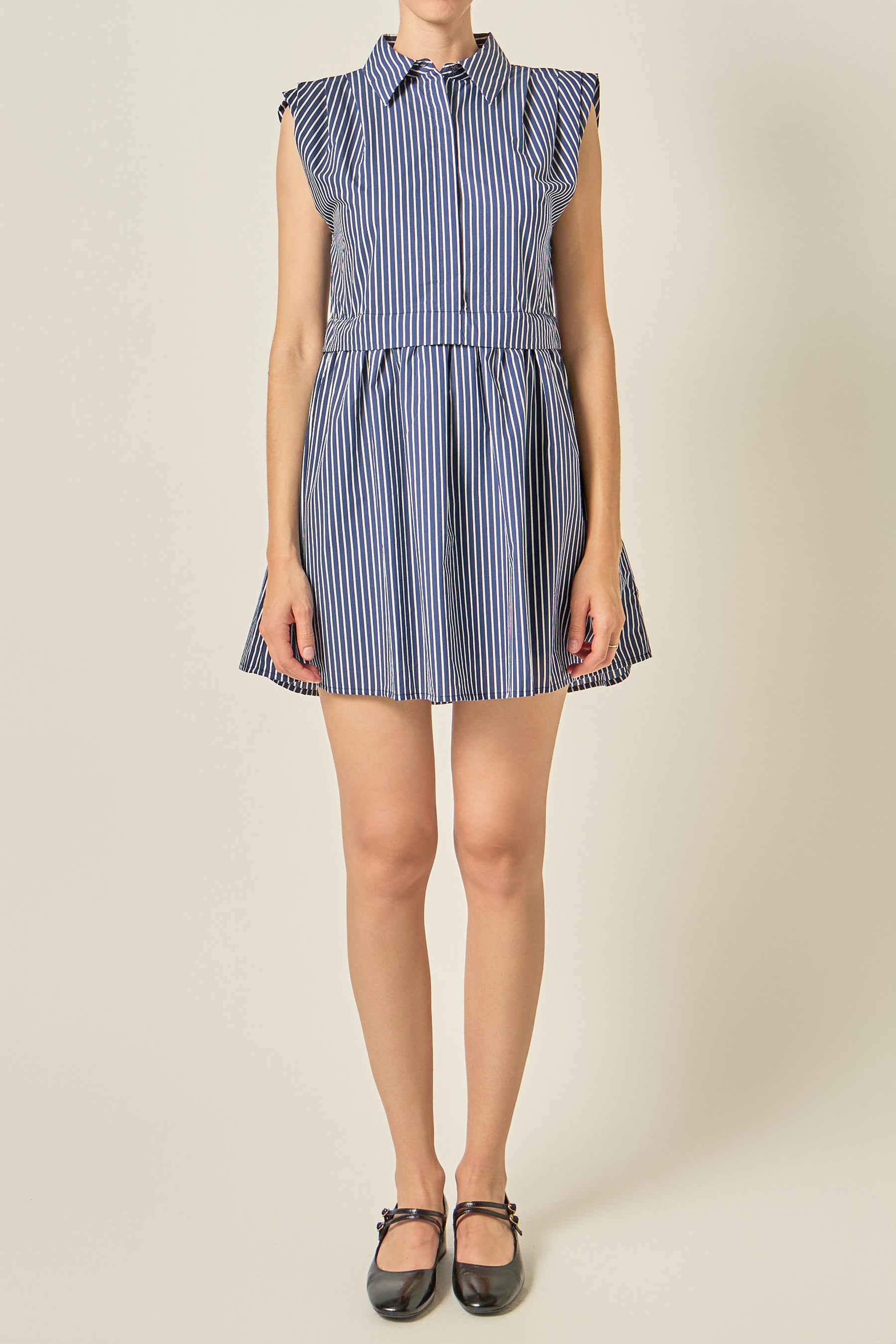 Striped Collared Mini Dress