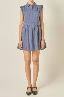 Striped Collared Mini Dress