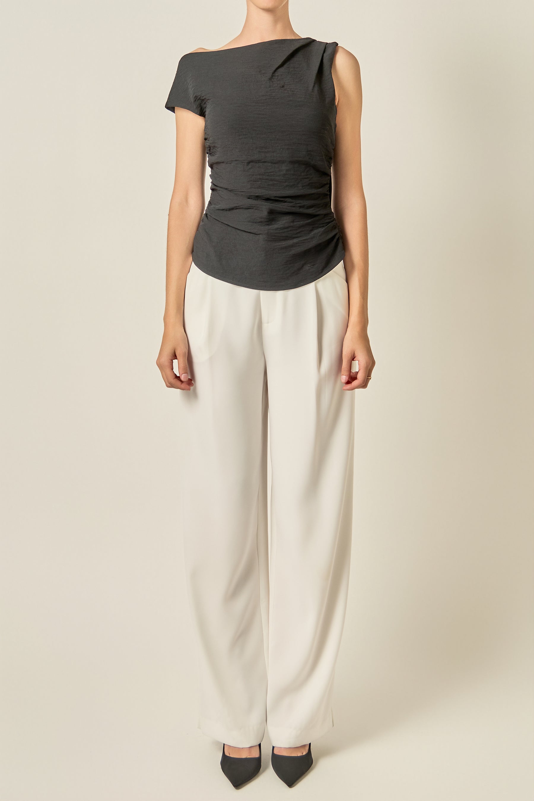 Draped Scarf Detail Top