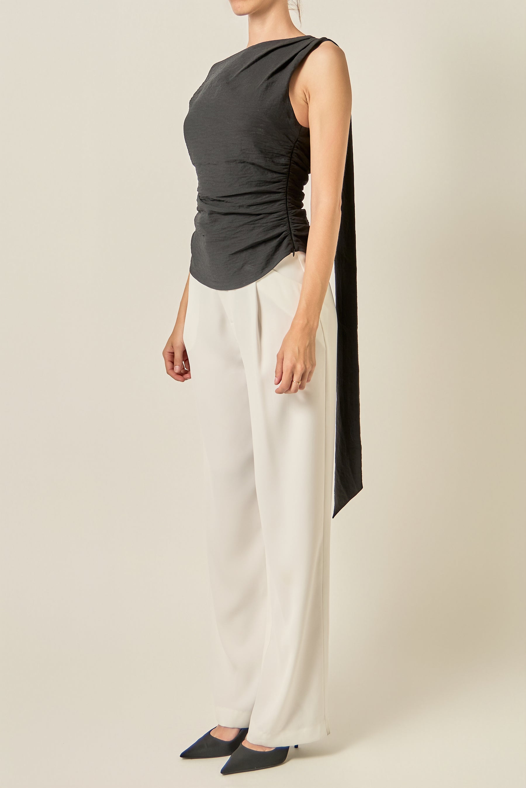 Draped Scarf Detail Top