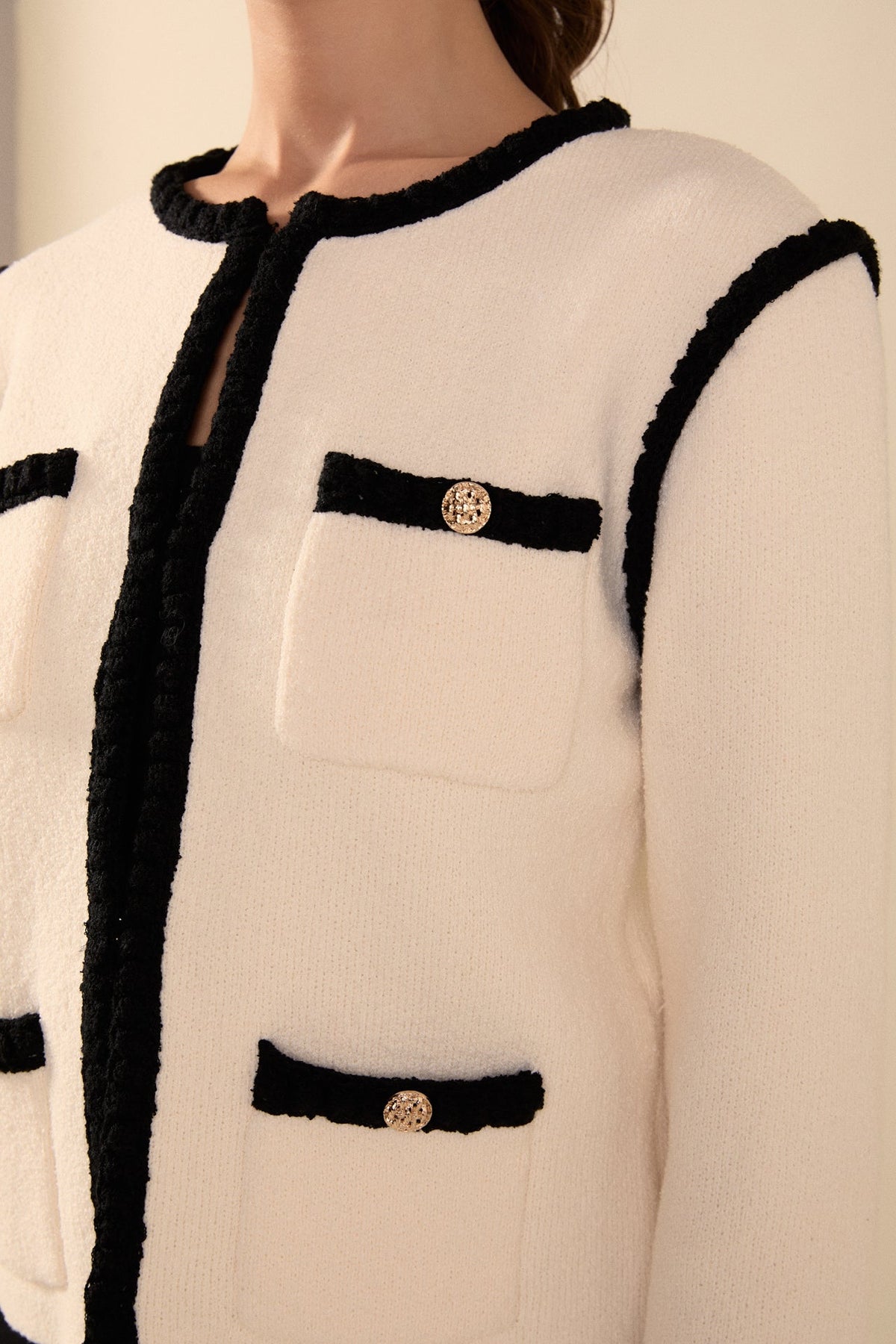 Kelly Long Sleeve Braided Knit Jacket