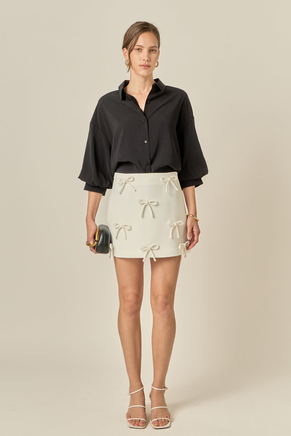 Bow Detailed Mini Skirt