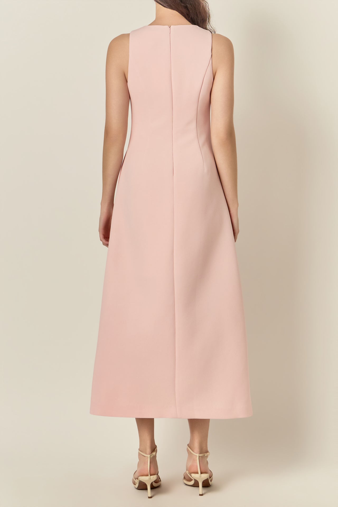 Bow Detailed Sleeveless Midi Dress