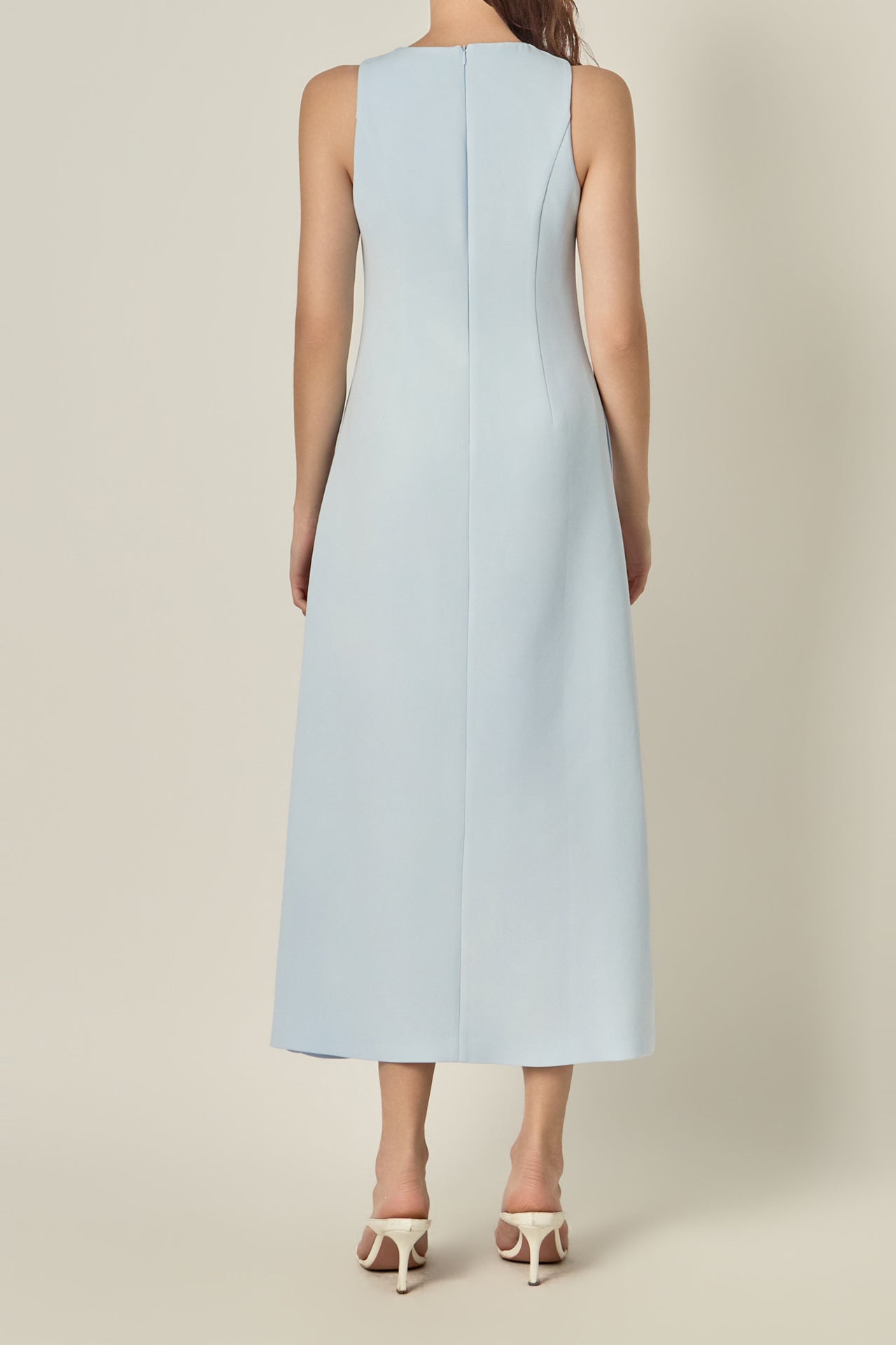 Bow Detailed Sleeveless Midi Dress