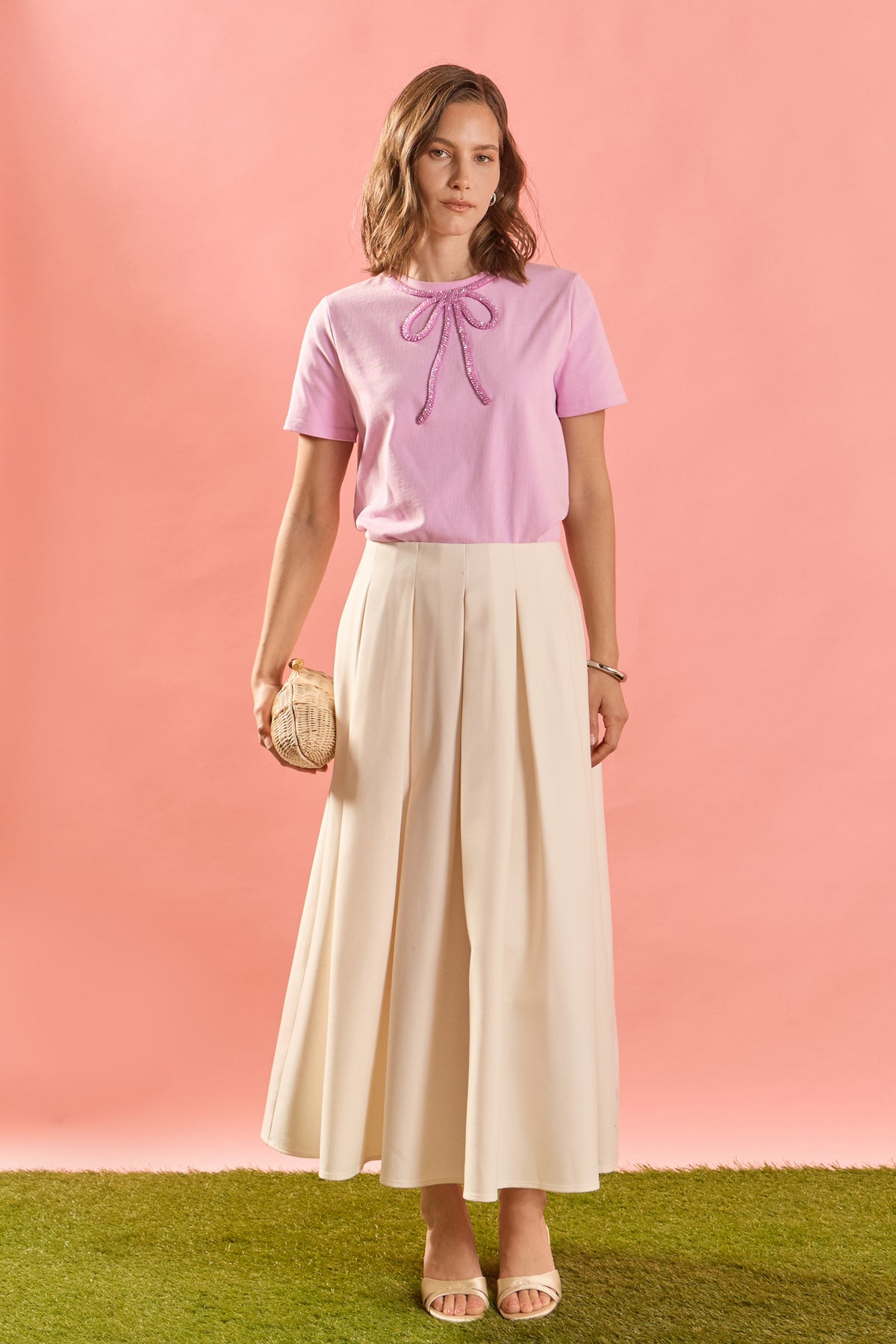 Beaded Bow Tee