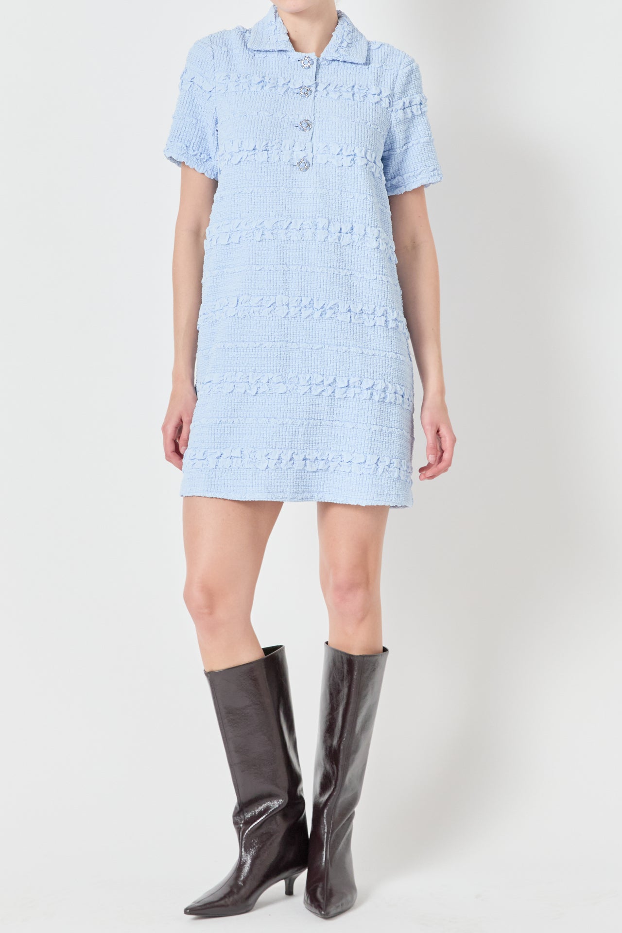 Stretched Embo Textured Mini Dress