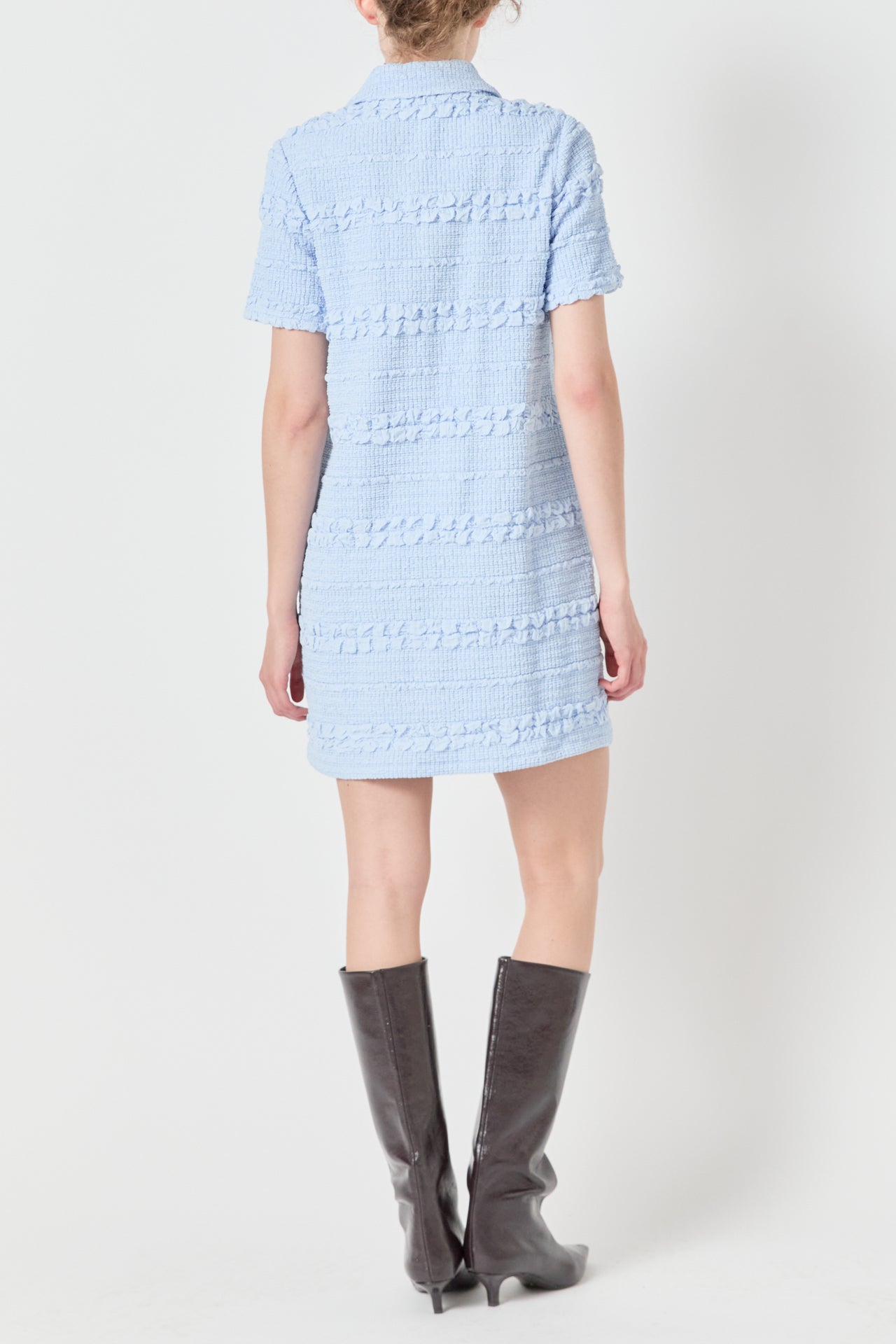 Stretched Embo Textured Mini Dress