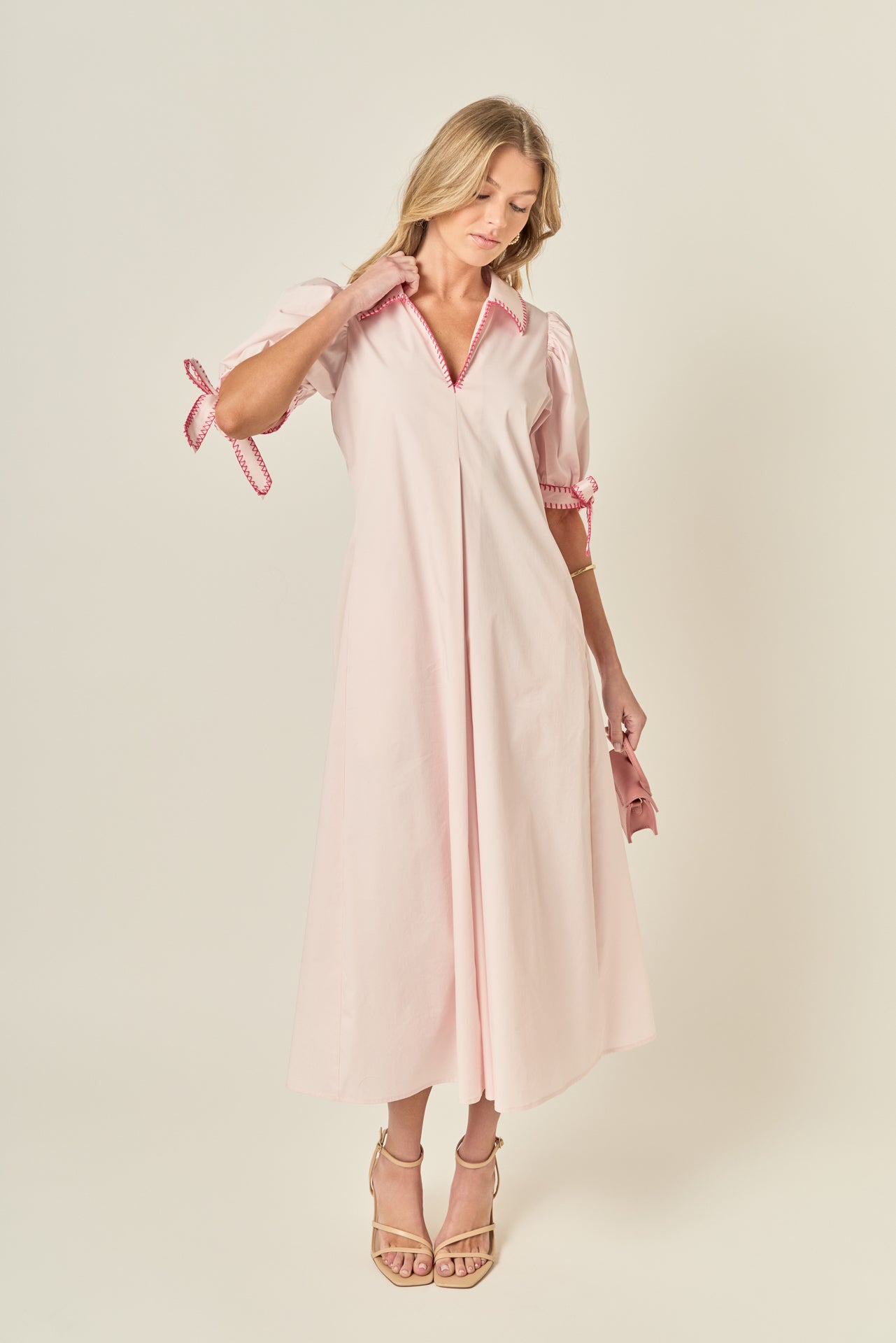 Stitch Detailed Midi Dress