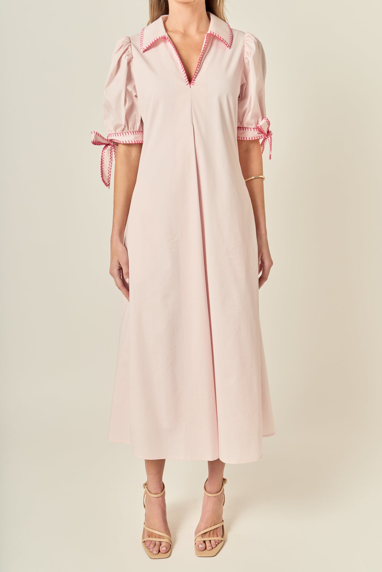 Stitch Detailed Midi Dress