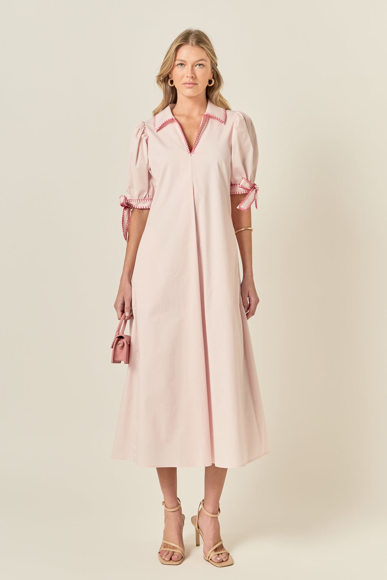 Stitch Detailed Midi Dress