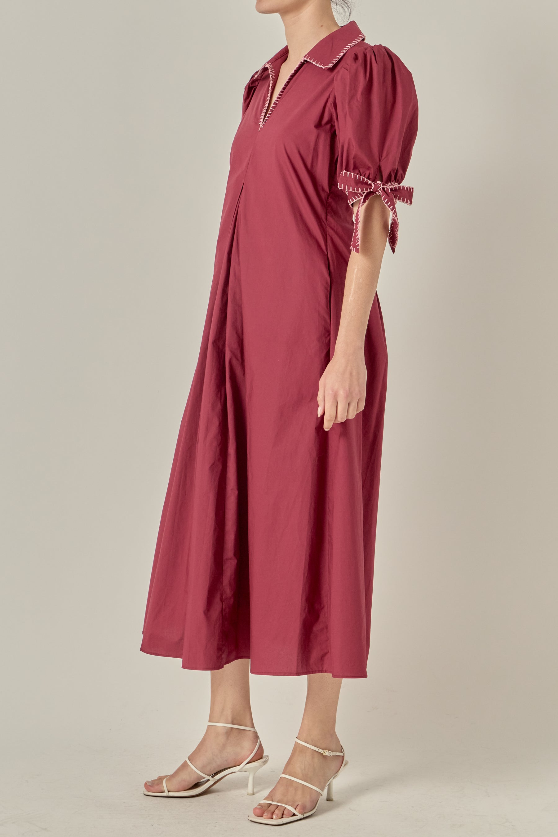 Stitch Detailed Midi Dress