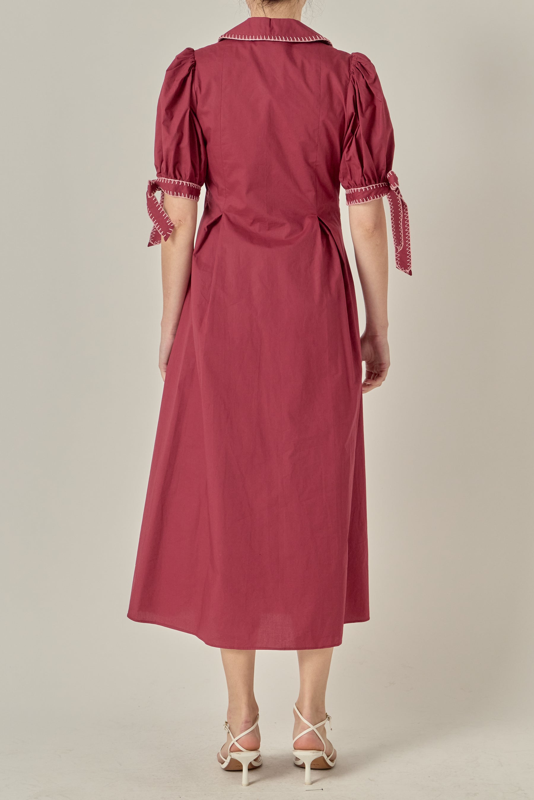 Stitch Detailed Midi Dress
