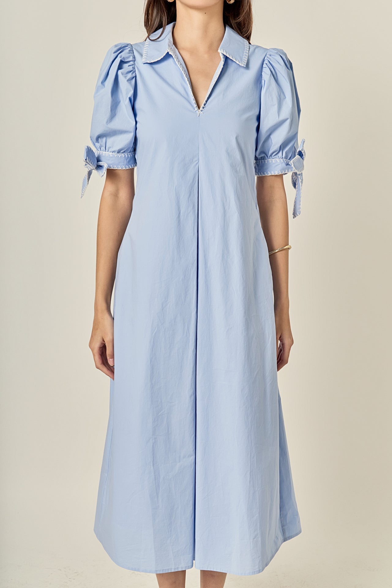 Stitch Detailed Midi Dress