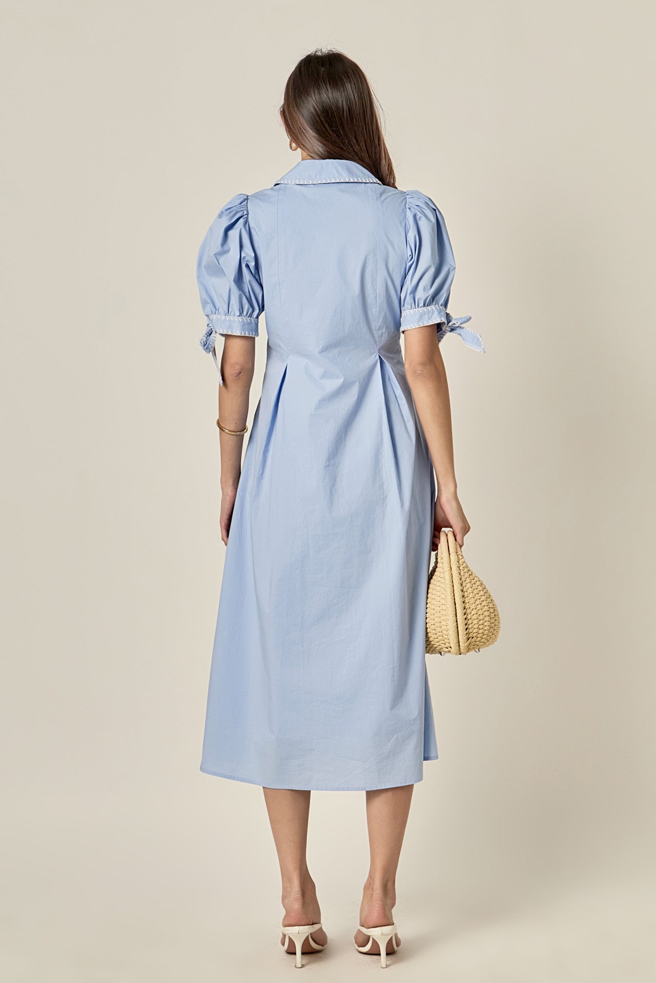 Stitch Detailed Midi Dress