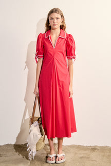 Stitch Detailed Midi Dress