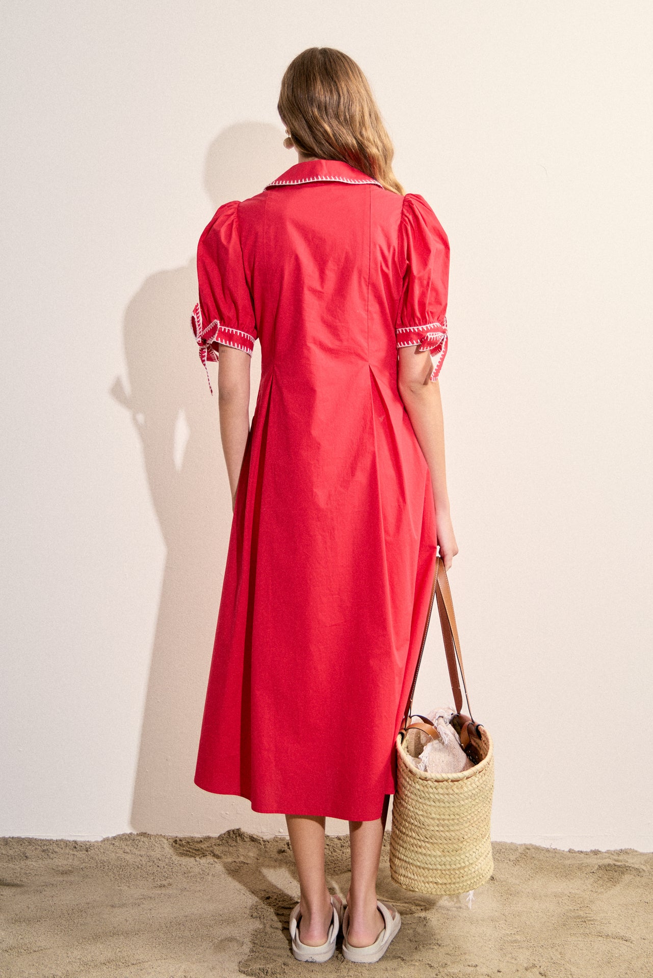 Stitch Detailed Midi Dress