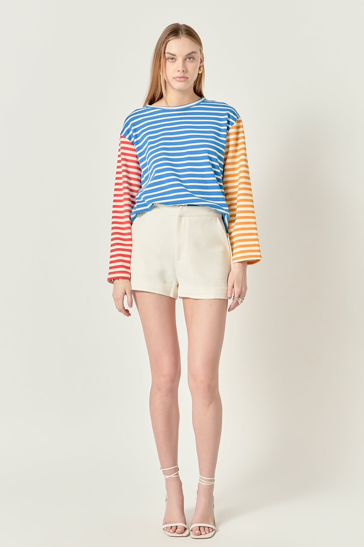 Striped Color Block Long Sleeve Tee