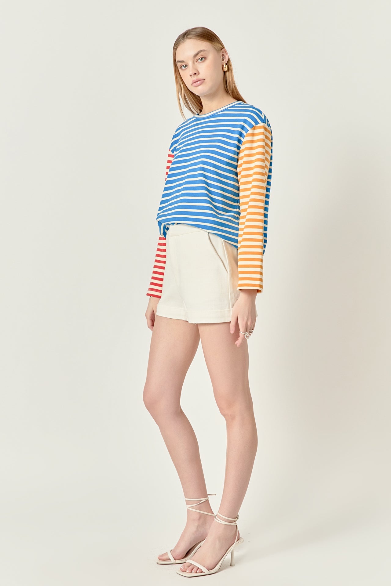 Striped Color Block Long Sleeve Tee