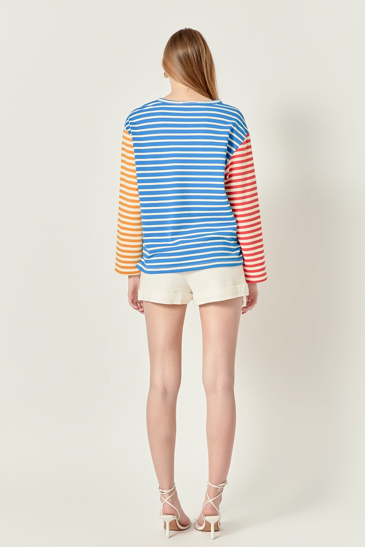 Striped Color Block Long Sleeve Tee