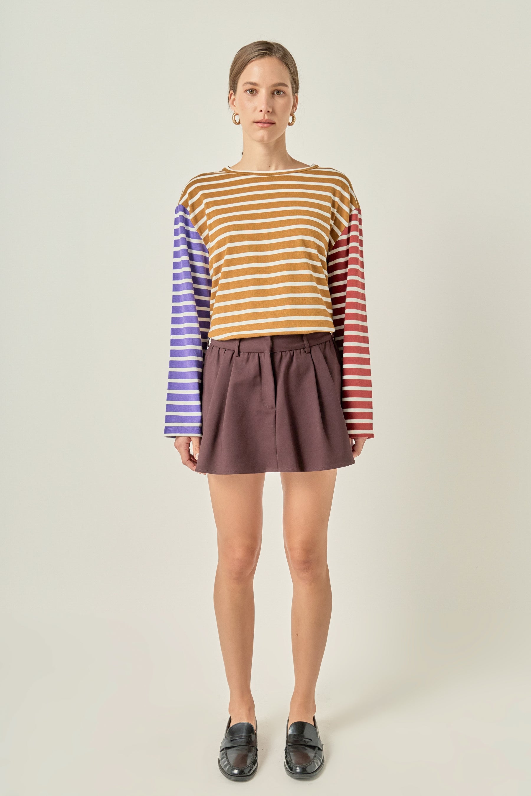 Striped Color Block Long Sleeve Tee