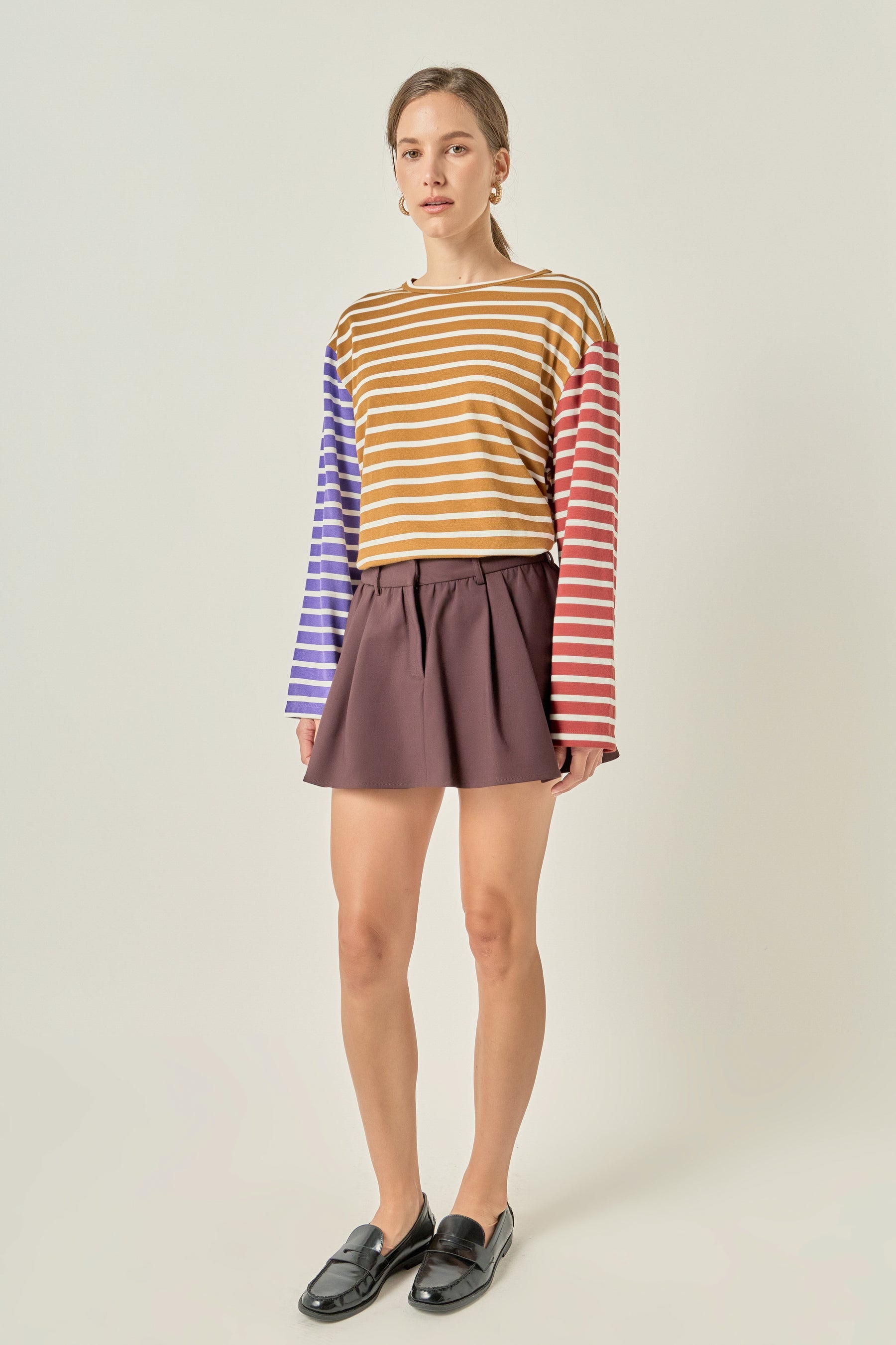 Striped Color Block Long Sleeve Tee