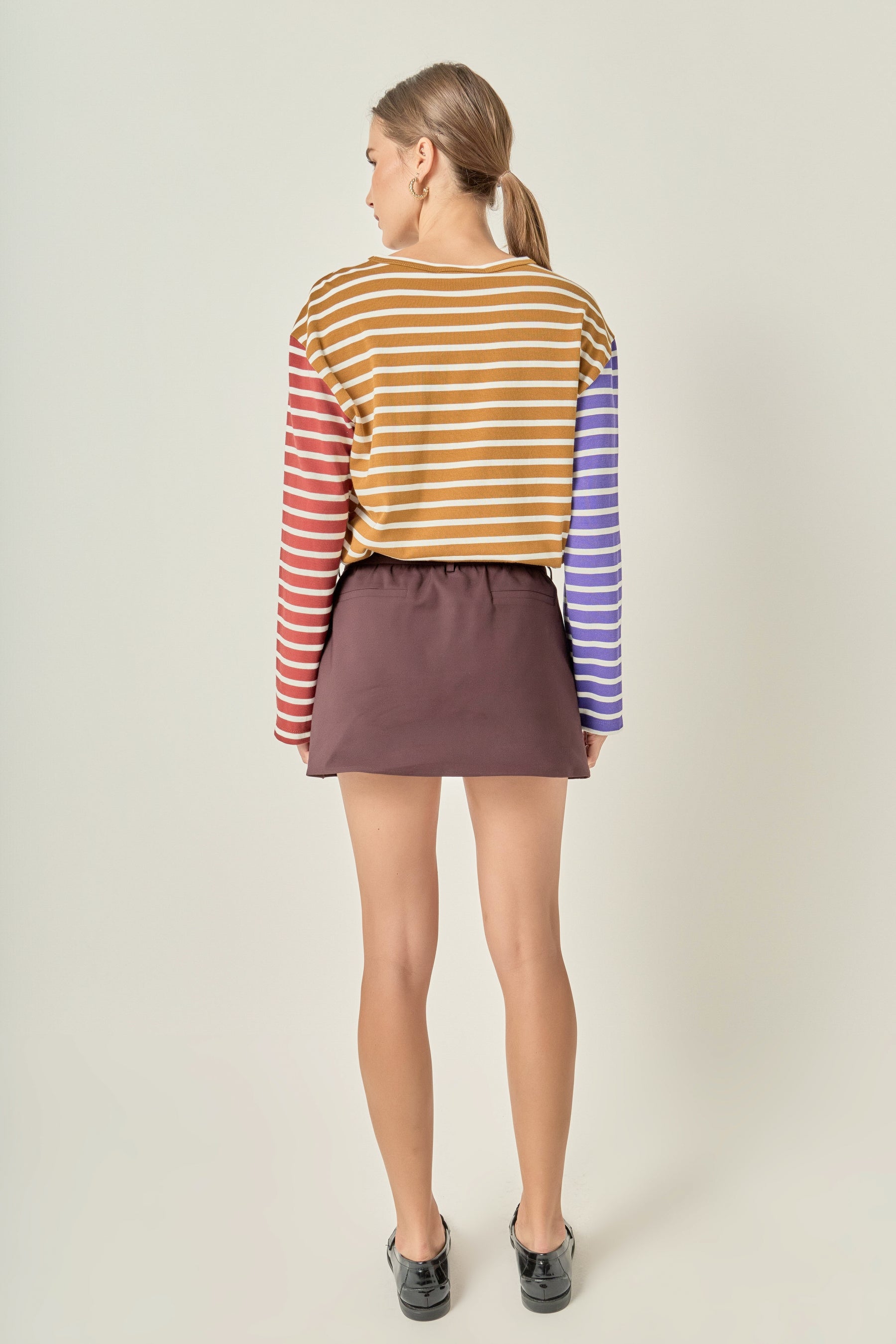 Striped Color Block Long Sleeve Tee