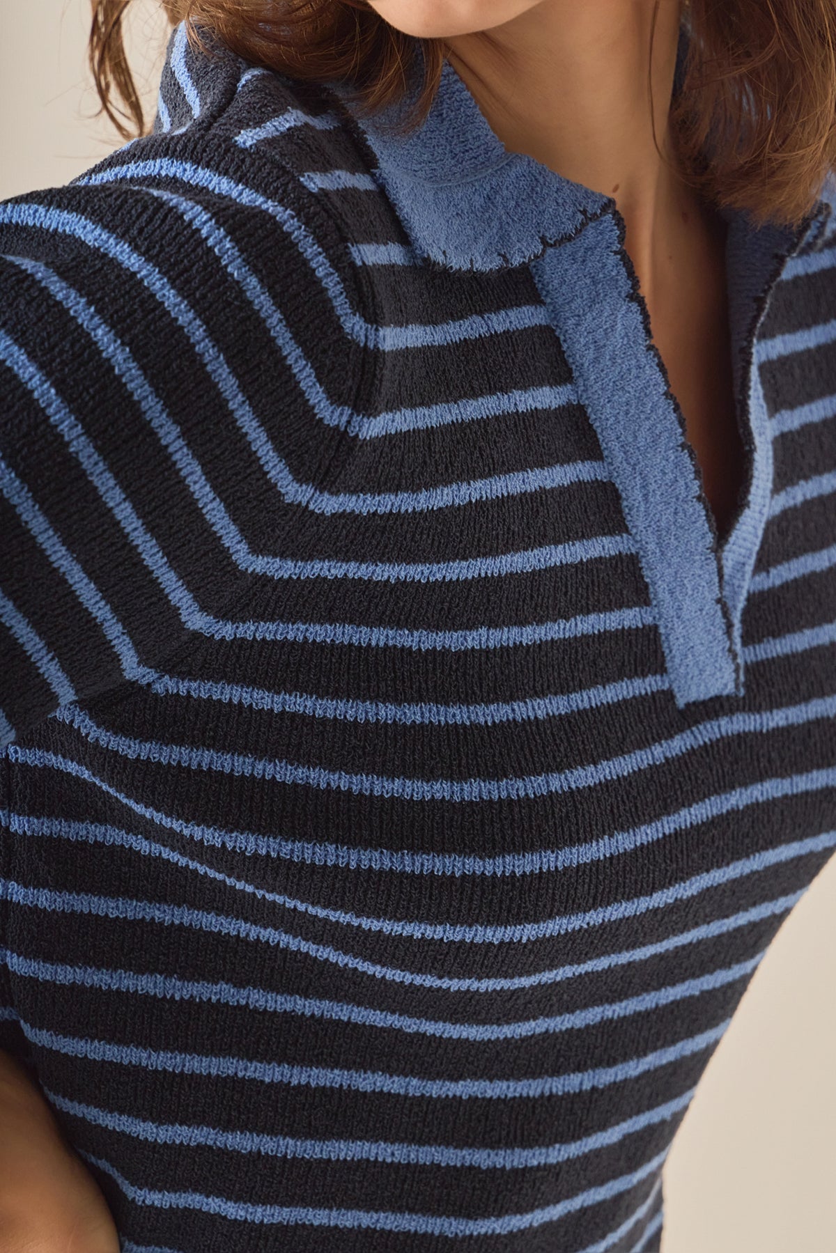 The Stripe Polo Scallop Sweater