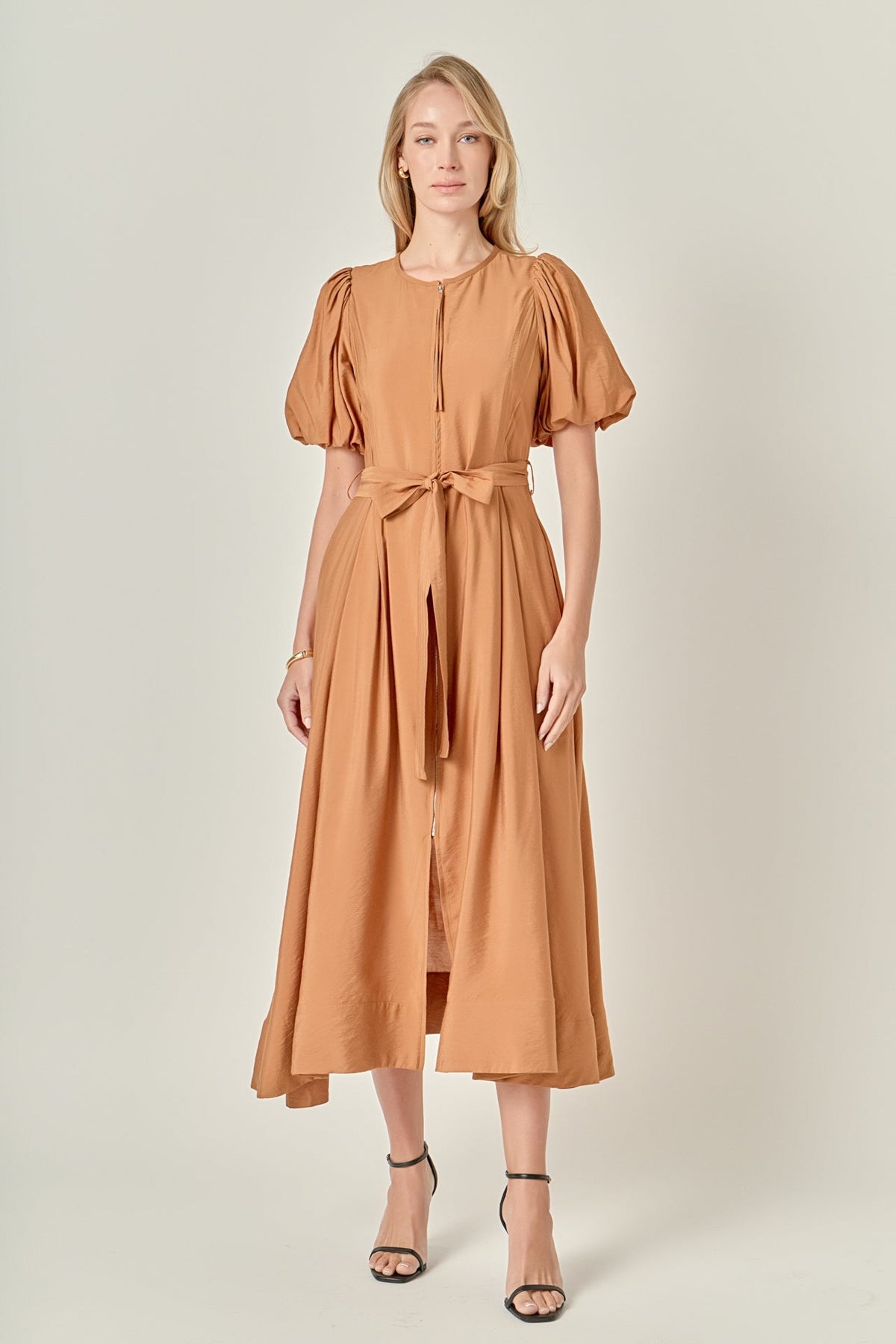 Puff Sleeve Midi Dress
