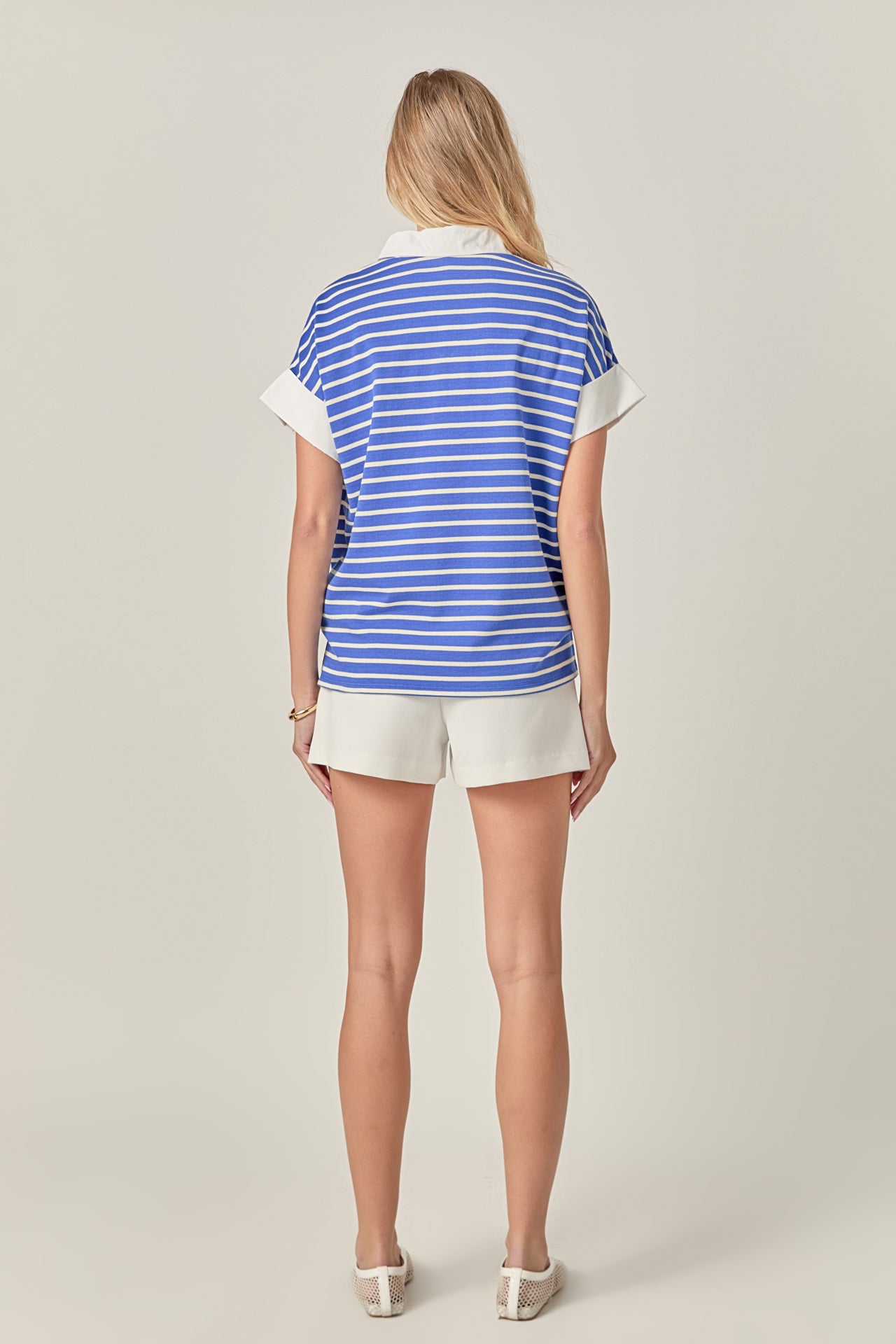 Classic Striped Polo Sweatshirt