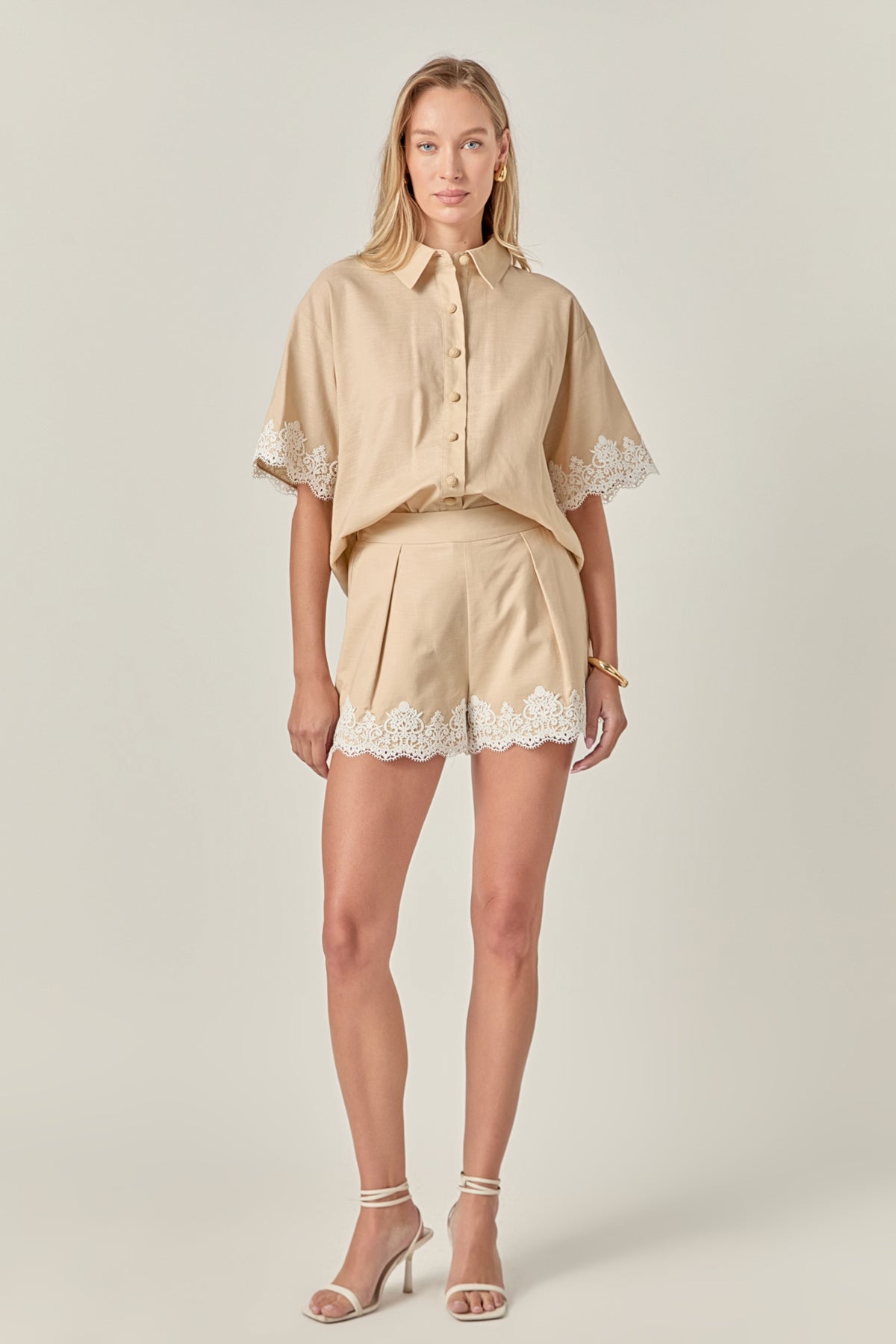 The Eloise Lace Linen Shorts